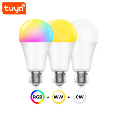Tuya Smart RGBCW WiFi LED Bulb E27, 9W 900LM, Works with Alexa/Google, 16M Colors, Dimmable, Voice & App Control
