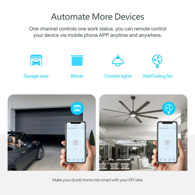 Tuya Smart WiFi 1CH Relay Module - RF433, Voice Control, App-Enabled Smart Relay for Home Automation