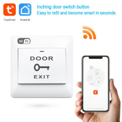 Tuya Smart WiFi Inching Door Switch Button - App-Controlled Smart Exit Door Switch for Easy Retrofit
