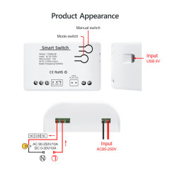 Tuya Smart WiFi 1CH Switch with RF433 – Voice Control, App-Enabled for Home Appliance Automation