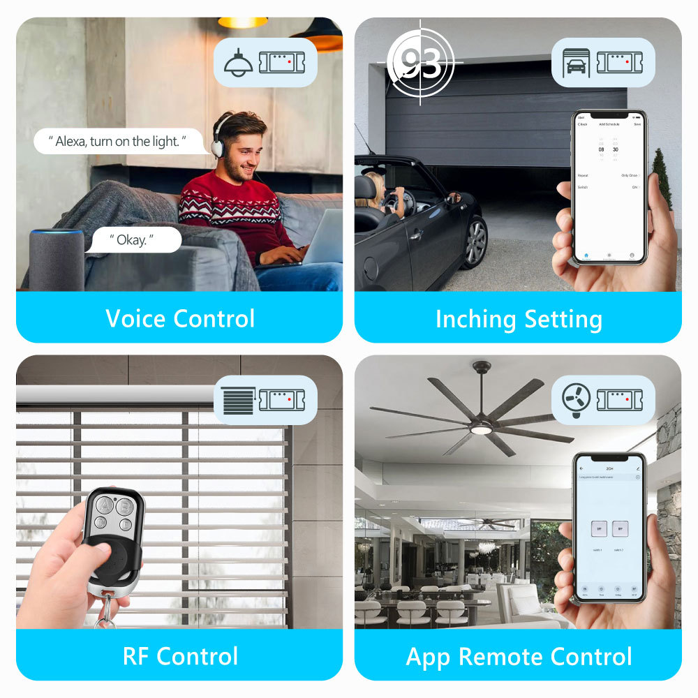 Tuya Smart WiFi 2CH Switch with RF433 – Voice Control, App-Enabled for Home Appliance Automation