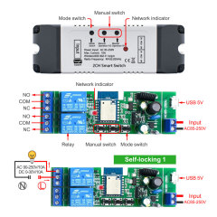 Tuya Smart WiFi 2CH Switch with RF433 – Voice Control, App-Enabled for Home Appliance Automation