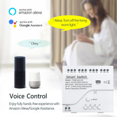 Tuya Smart WiFi 4CH Switch with RF433 – Voice Control, App-Enabled for Home Appliance Automation
