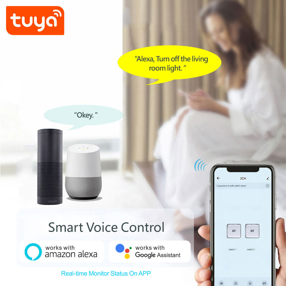 Tuya Smart WiFi 2CH Relay Module with RF433 – Voice Control, App-Enabled for Home Automation
