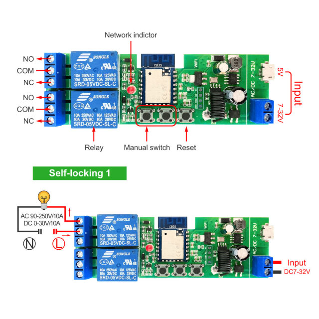 Tuya Smart WiFi 2CH Relay Module with RF433 – Voice Control, App-Enabled for Home Automation