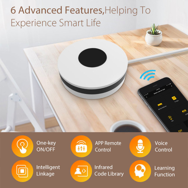 Tuya Smart Mini WiFi IR Remote Controller - Voice Control for Home Appliances