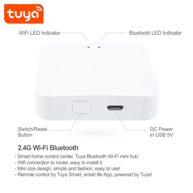 Tuya Smart Bluetooth WiFi Gateway - Home Automation Hub for 128+ Smart Devices