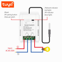 Tuya Smart WiFi Waterproof Temperature Switch 16A 3000W - RF433 Controller with Energy Monitoring
