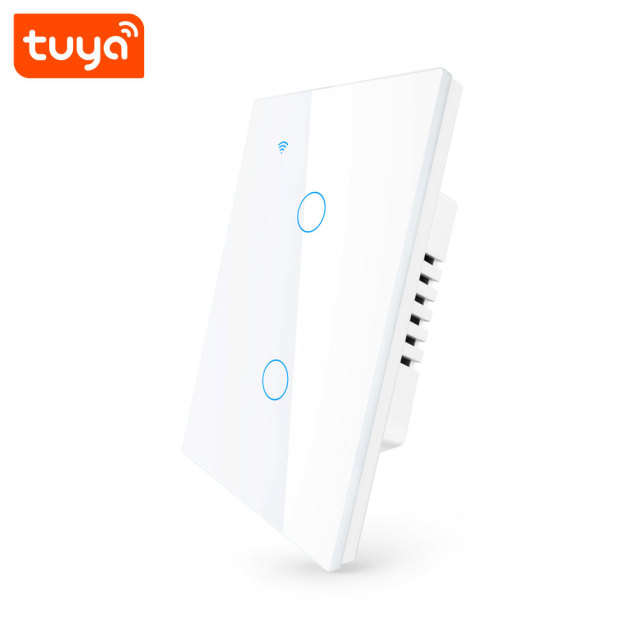 Tuya Smart 2-Gang WiFi Touch Wall Switch (US Standard) - 2-Channel for Lamps