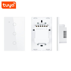 Tuya Smart 3-Gang WiFi Touch Wall Switch (US Standard) - 3-Channel for Lamps