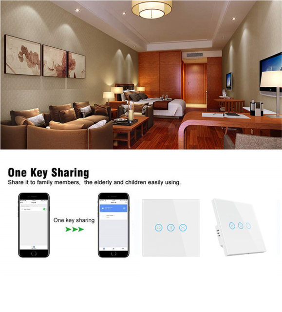 Tuya Smart EU WiFi Curtain Switch - Voice/App Control, Alexa/Google Home