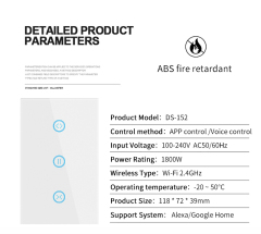 Tuya Smart WiFi Curtain Switch (US Version) – App Control for Curtains & Garage Doors