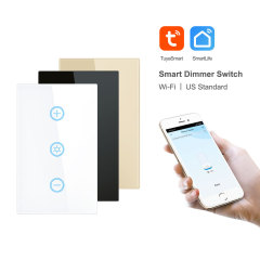 Tuya Smart WiFi Dimmer Switch - US Touch Panel, Voice & App Control for Lights