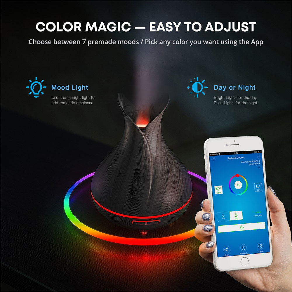 400ml Tuya Smart WiFi Aroma Diffuser | Ultrasonic Humidifier with 7-Color LED
