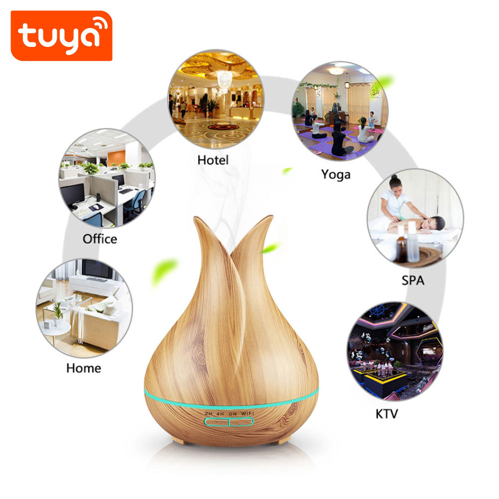 400ml Tuya Smart WiFi Aroma Diffuser | Ultrasonic Humidifier with 7-Color LED