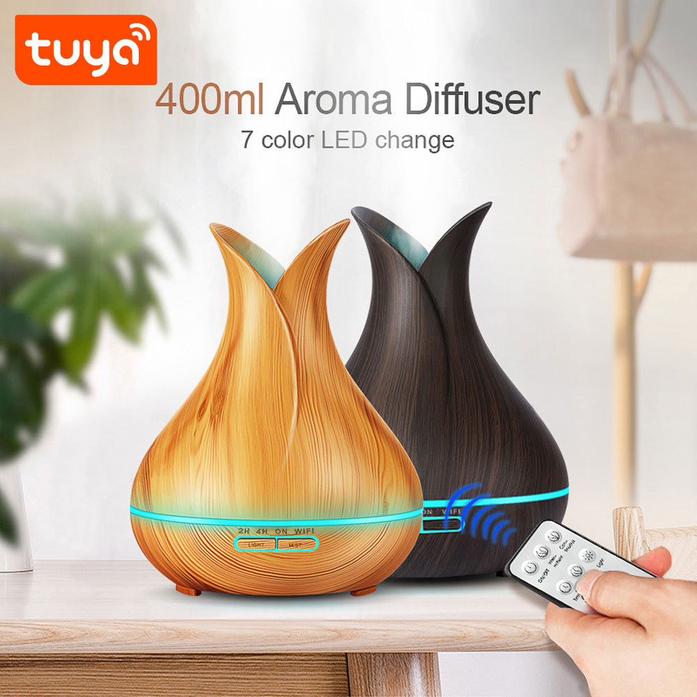 400ml Tuya Smart WiFi Aroma Diffuser | Ultrasonic Humidifier with 7-Color LED