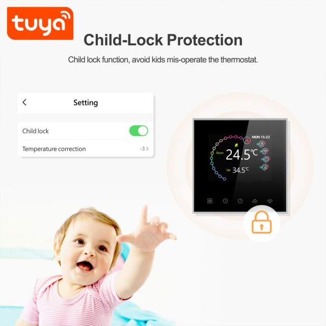Tuya Smart WiFi Underfloor Heating Thermostat - App & Voice Control - Water/Electric/Boiler Heating Control