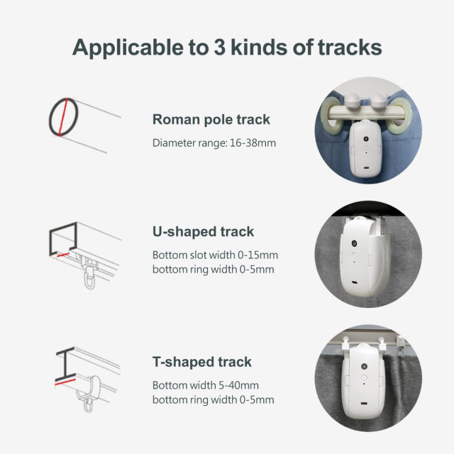 Tuya Smart BLE Roman Pole Curtain Robot Motor with App & Remote Control