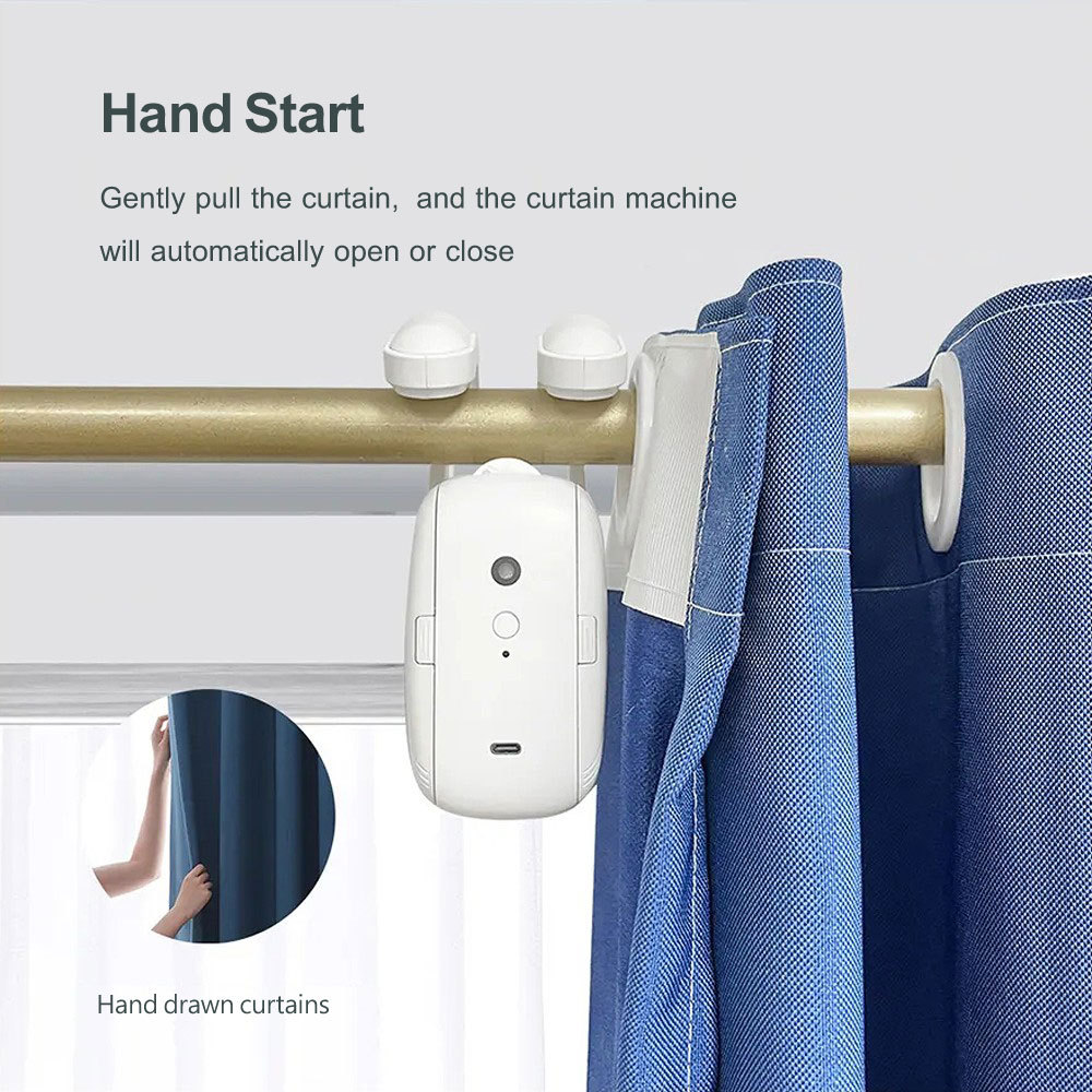 Tuya Smart BLE Curtain Motor with Voice Control for Roman Pole Curtains
