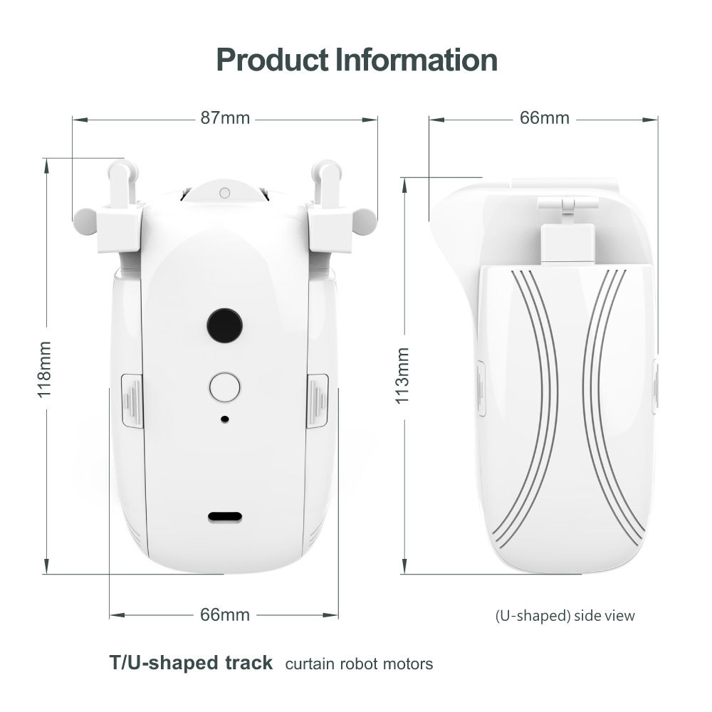 Tuya Smart BLE Curtain Motor with Voice Control for Roman Pole Curtains