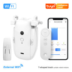 Tuya Smart WiFi Curtain Robot Motor with Voice Control for Roman Pole & Track Curtains