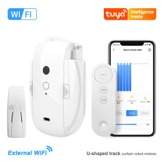 Tuya Smart WiFi Curtain Robot Motor with Voice Control for Roman Pole & Track Curtains
