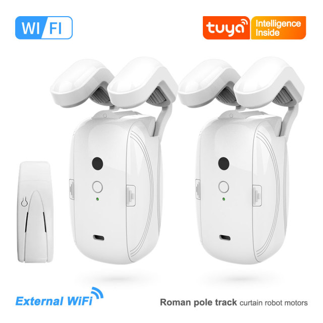 3-in-1 Tuya Smart WiFi Curtain Robot Motor for Roman Pole/T/U-Shaped Tracks