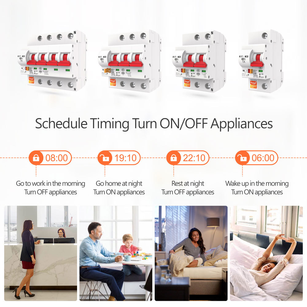 3P Tuya Smart MCB Switch | WiFi Circuit Breaker with Remote Control & Timing