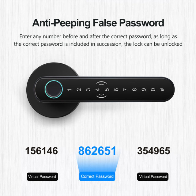 Tuya Smart BLE Fingerprint Door Lock with IC Card & Password Unlock