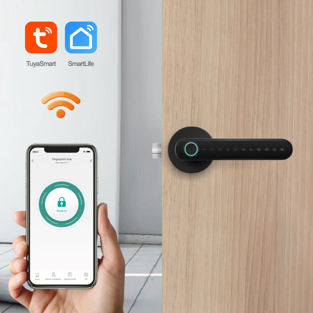 Tuya Smart BLE Fingerprint Door Lock with Password & App Control