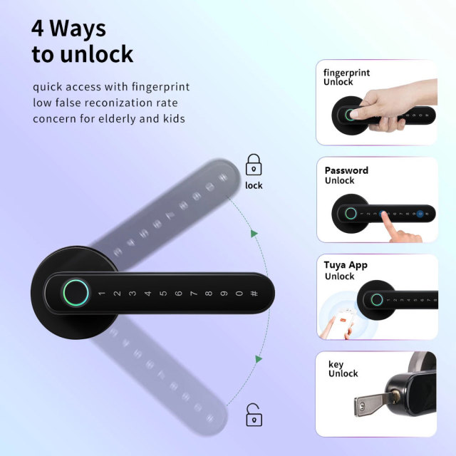 Tuya Smart BLE Fingerprint Door Lock with Password & App Control