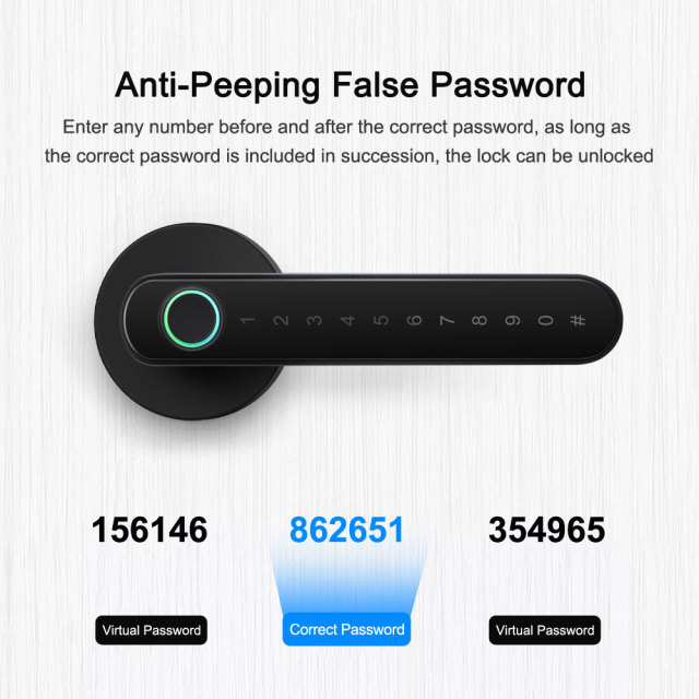 Tuya Smart BLE Fingerprint Door Lock with Password & App Control