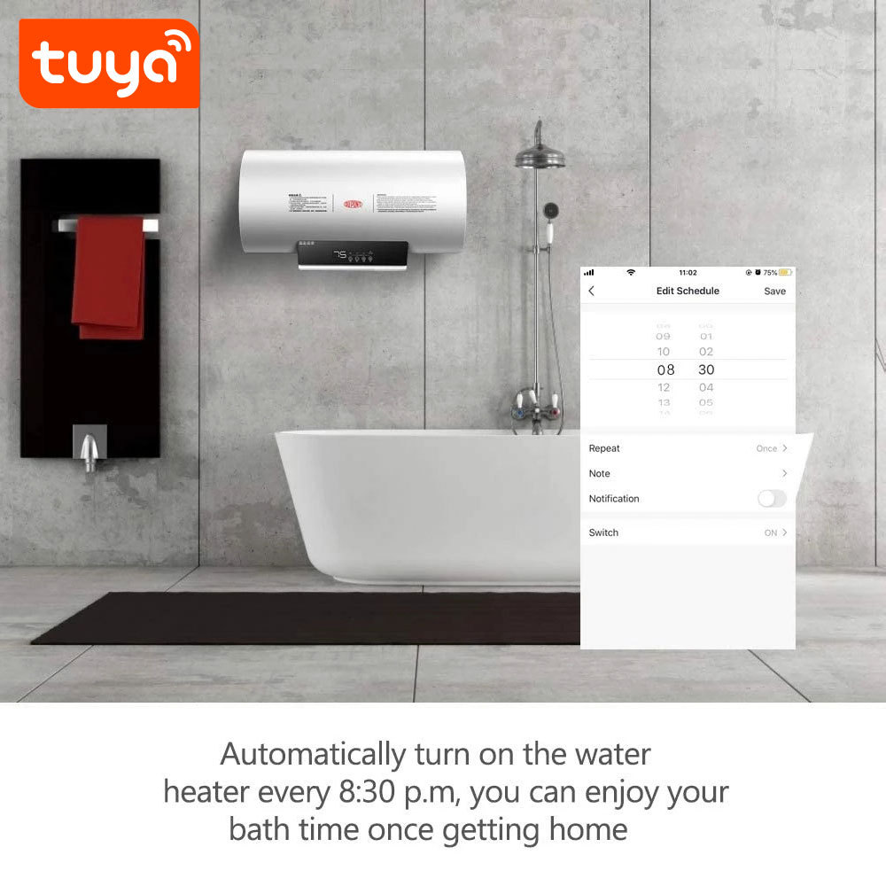 Tuya Smart WiFi Switch Energy Meter - App & Voice Control, Real-time Power Monitoring