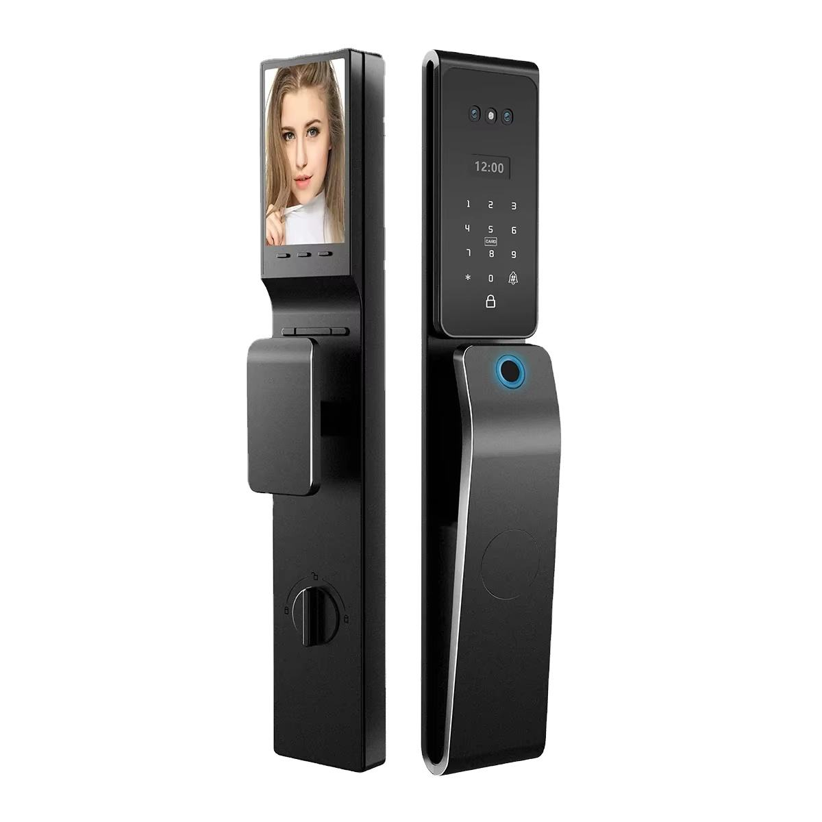 Smart WiFi Outdoor Double-Sided Waterproof & Sunproof 3D Face Palm Door Lock with Intercom, Alexa & Google Home Support
