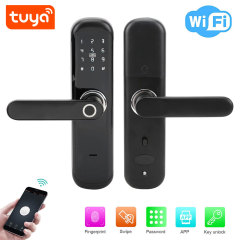Tuya Smart WiFi Remote Control Fingerprint Door Lock with 5-in-1 Unlock & Anti-Peeping Password