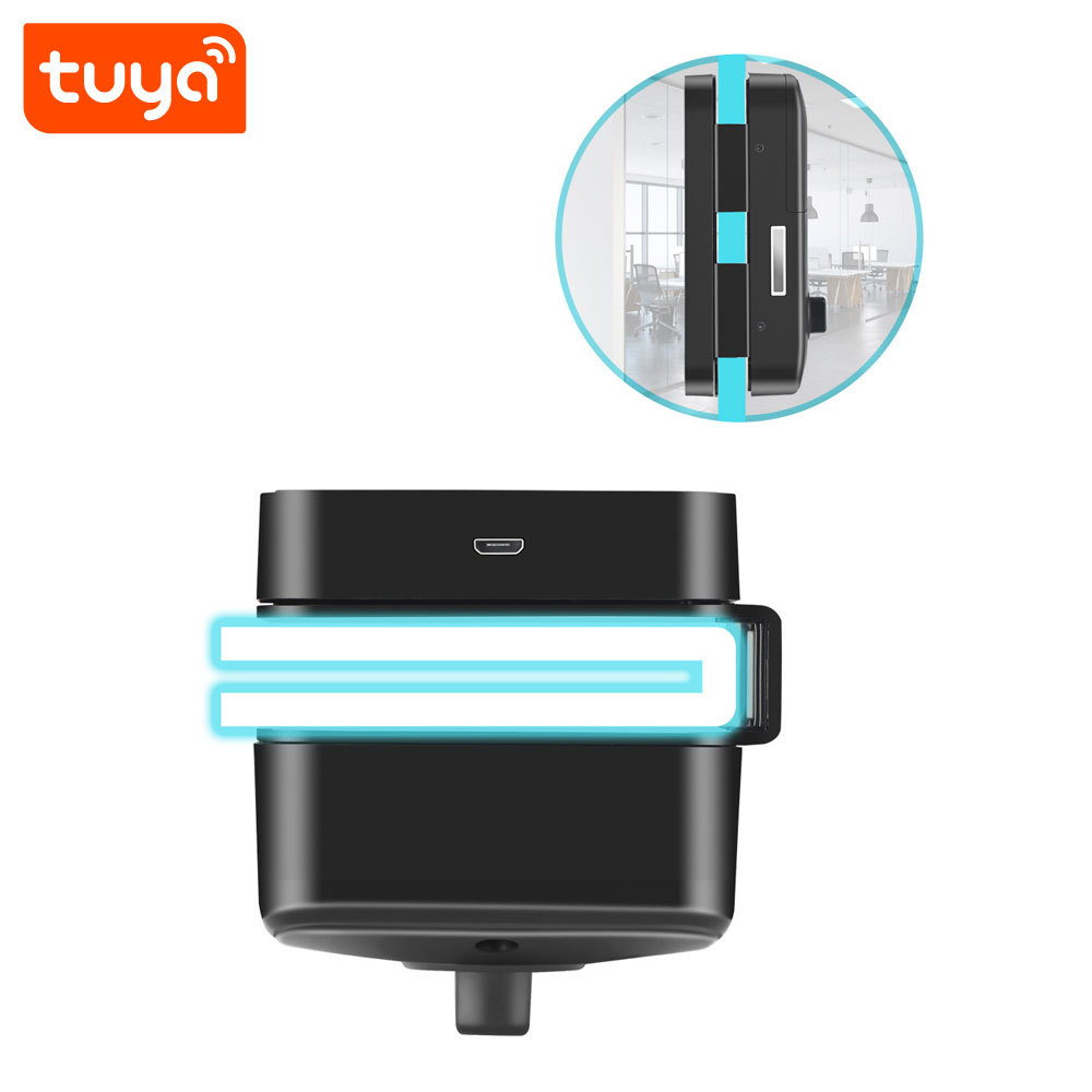 Tuya Smart Fingerprint Glass Door Lock with LCD Screen & IC Card Unlock