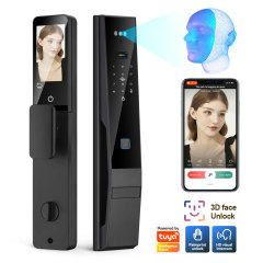 Tuya Smart WiFi Fingerprint Door Lock with 3D Face Recognition, Palm Print & Visual Intercom