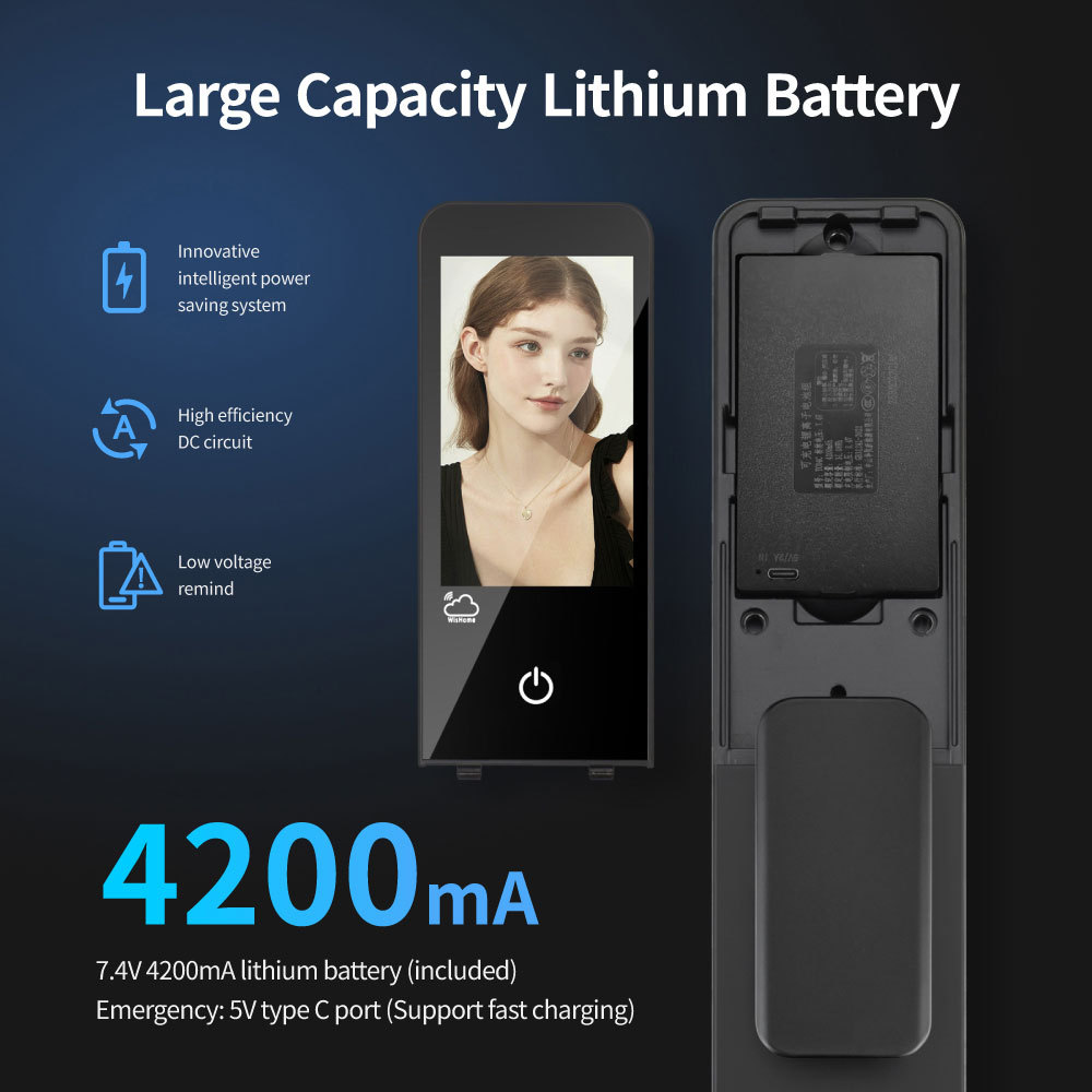 Tuya Smart WiFi Fingerprint Door Lock with 3D Face Recognition, Palm Print & HD Visual Intercom