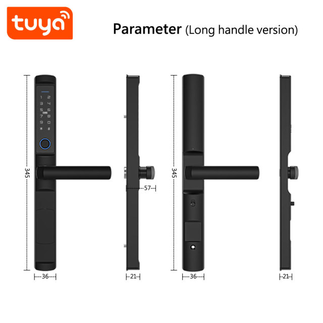 Tuya Smart WiFi Single Side Waterproof Fingerprint Door Lock with 5-in-1 Unlock & IP66 Rating