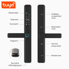 Tuya Smart WiFi Single Side Waterproof Fingerprint Door Lock with IP66 Rating & 5-in-1 Unlock Methods