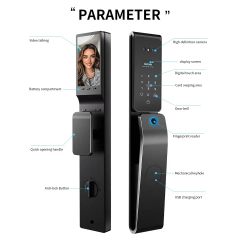 Smart WiFi Outdoor Double-Sided Waterproof & Sunproof 3D Face Palm Door Lock with Intercom, Alexa & Google Home Support