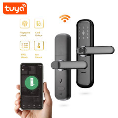 Tuya Smart WiFi Remote Control Fingerprint Door Lock with 5-in-1 Unlock & Anti-Peeping Password