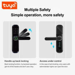Tuya Smart WiFi Remote Control Fingerprint Door Lock with 5-in-1 Unlock & Anti-Peeping Password