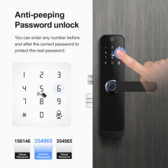 Tuya Smart WiFi Fingerprint Door Lock with Cat Eye Camera & Video Doorbell Function