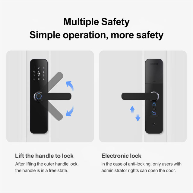 Tuya Smart WiFi Automatic Fingerprint Door Lock with 5-in-1 Unlock & Anti-Peeping Password
