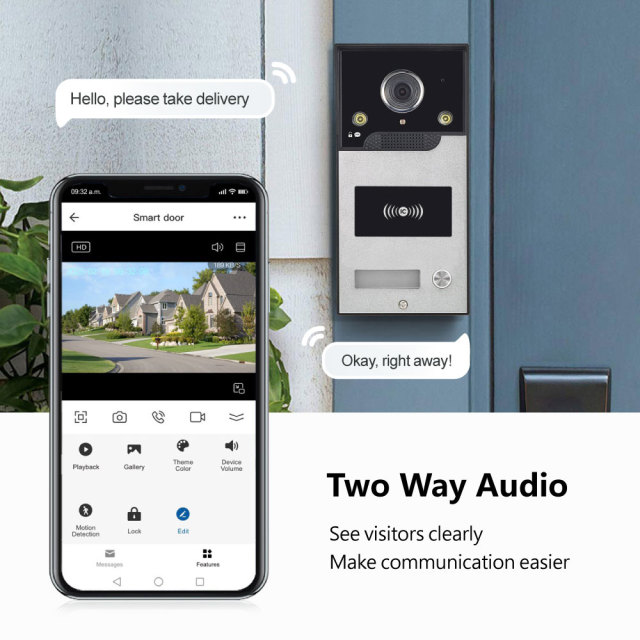 Tuya Smart WiFi IP65 Video Doorbell Camera with Multiple Unlocking & Full-Color Night Vision