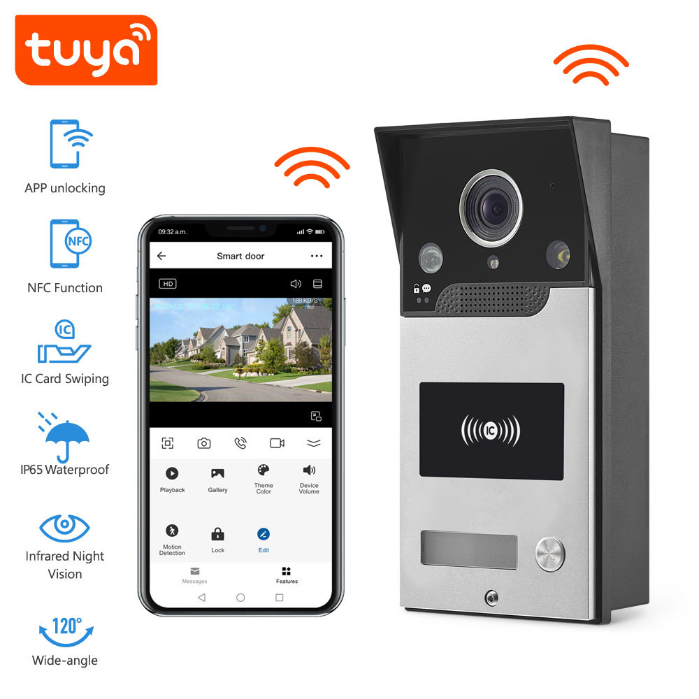 Tuya Smart WiFi IP65 Video Doorbell Camera with Multiple Unlocking & Full-Color Night Vision