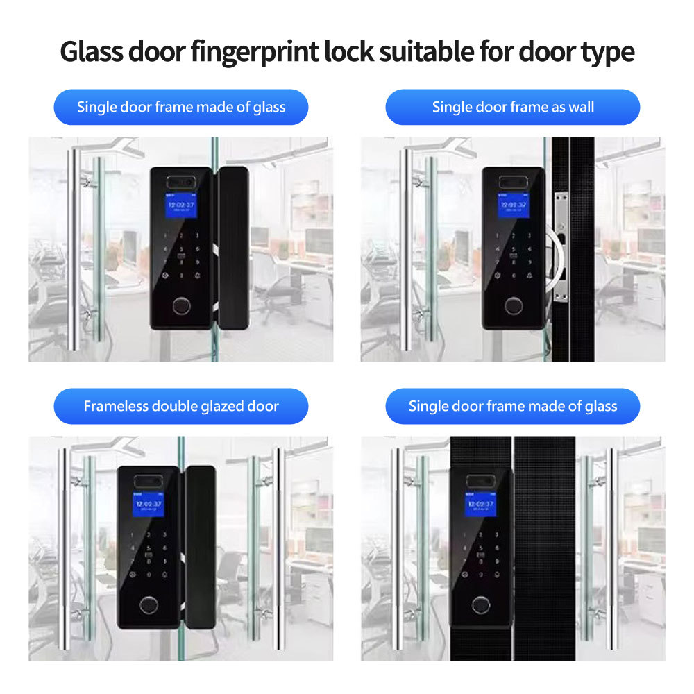 Tuya Smart WiFi 3D Face Recognition Glass Door Lock with Touch Screen & Fingerprint Unlock