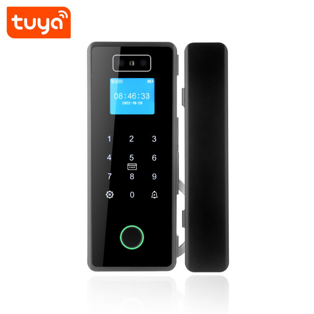 Tuya Smart WiFi 3D Face Recognition Glass Door Lock with Touch Screen & Fingerprint Unlock