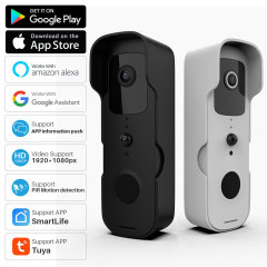 Tuya Smart Low Power WiFi HD Waterproof Video Doorbell with Two-Way Audio & Night Vision